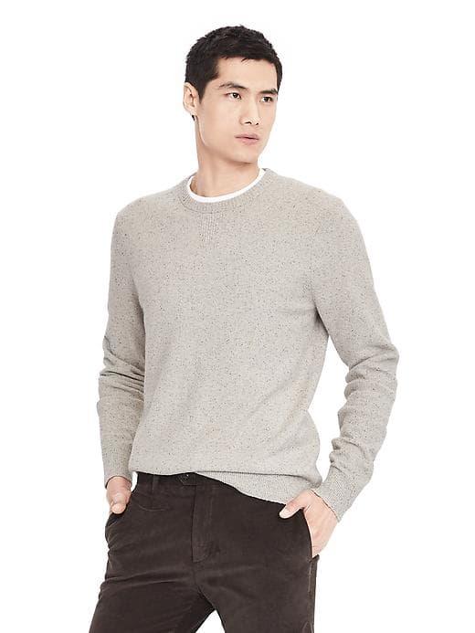 Banana Republic Mens Tweed Sweatshirt - Undertone Gray