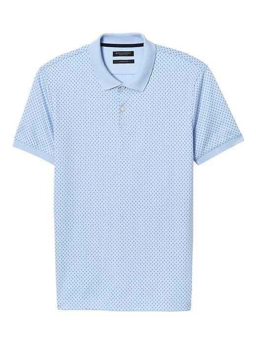 Banana Republic Mens Luxury Touch Dot Polo - Victorian Blue