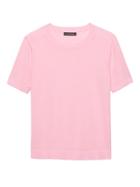 Banana Republic Womens Machine-washable Merino Short-sleeve Crew Pink Icing Size S