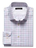 Banana Republic Tailored Slim Fit Non Iron Open Check Shirt - Confetti Purple