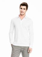 Banana Republic Mens Long Sleeve Performance Polo Size L Tall - White