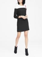 Banana Republic Womens Color-blocked Shift Dress Black & White Size 0