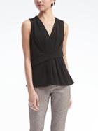 Banana Republic Womens Crossfront Draped Shell - Black