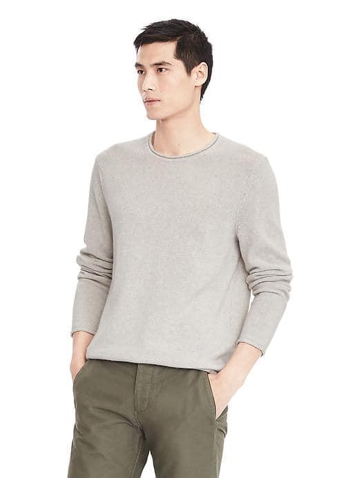 Banana Republic Mens Heritage Jersey Pullover - Undertone Gray