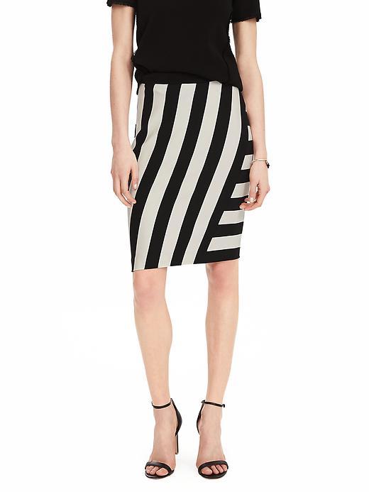 Banana Republic Womens Rugby Stripe Pencil Skirt Size 0 Petite - Wide Stripe