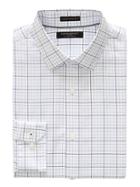 Banana Republic Mens Camden Standard-fit Non-iron Check Shirt Marfa Blue Size Xl
