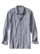 Banana Republic Mens Camden Fit Reversible Gingham Shirt Size L Tall - Chambray