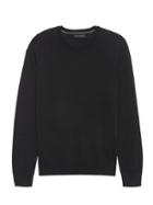 Banana Republic Mens Extra-fine Italian Merino Wool Crew-neck Sweater Black Size S