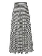 Banana Republic Womens Petite Stripe Maxi Skirt Black & White Stripe Size 00
