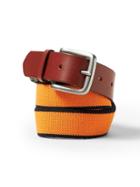 Banana Republic Mens Stretch-web Buckle Belt Shock Me Orange Size 44