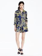 Banana Republic Womens Limited Edition Long Sleeve Print Romper Size 0 - Blue Print