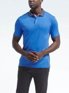 Banana Republic Mens Luxury Touch Jaspe Collar Polo - Harbor Blue