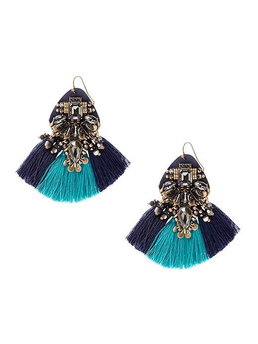 Banana Republic Mixed Media Drop Earring Size One Size - Navy