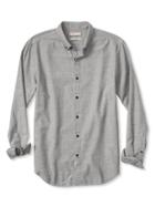 Banana Republic Mens Camden Fit Solid Nep Shirt Size L - Chimney Gray