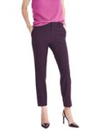 Banana Republic Womens Avery Straight-fit Luxe Brushed Twill Ankle Pant Burgundy Size 2