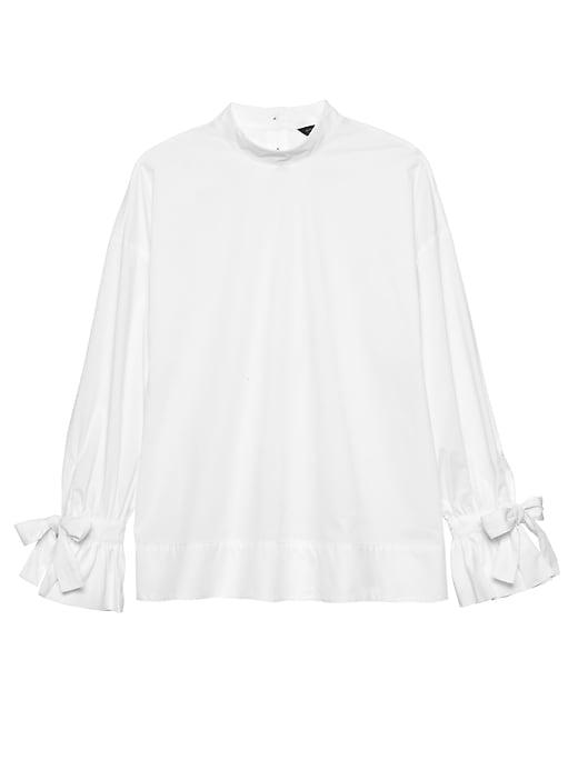 Banana Republic Womens Japan Online Exclusive Tie-cuff Top White Size Xs
