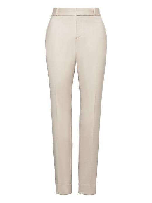 Banana Republic Womens Ryan Slim Straight-fit Wool-blend Pant Beige Size 2