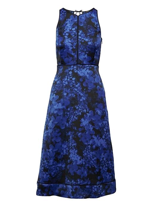 Banana Republic Womens Floral Racerback Midi Dress Blue Print Size 4