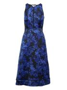 Banana Republic Womens Floral Racerback Midi Dress Blue Print Size 4