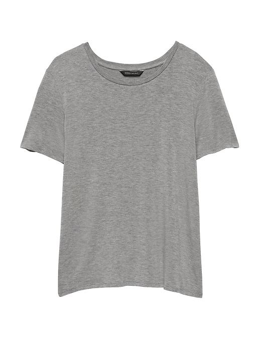 Banana Republic Womens Stretch-modal Cross-back T-shirt Heather Gray Size Xl