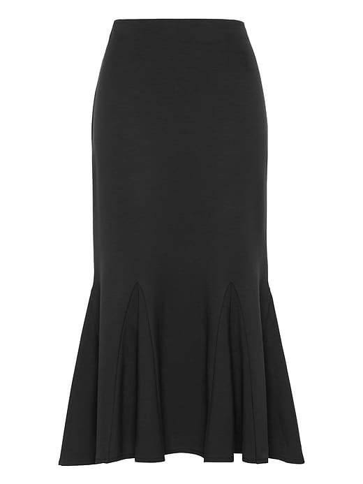 Banana Republic Womens Ponte Trumpet Midi Skirt Black Size M