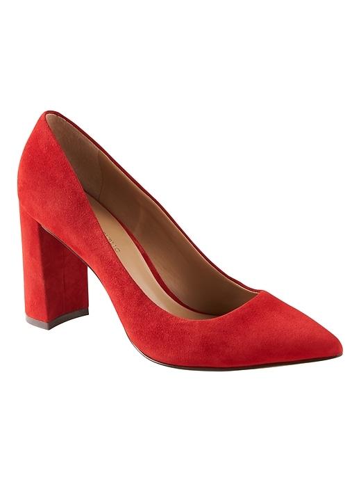 Banana Republic Womens Madison 12-hour Block-heel Pump Ruby Suede Size 9 1/2