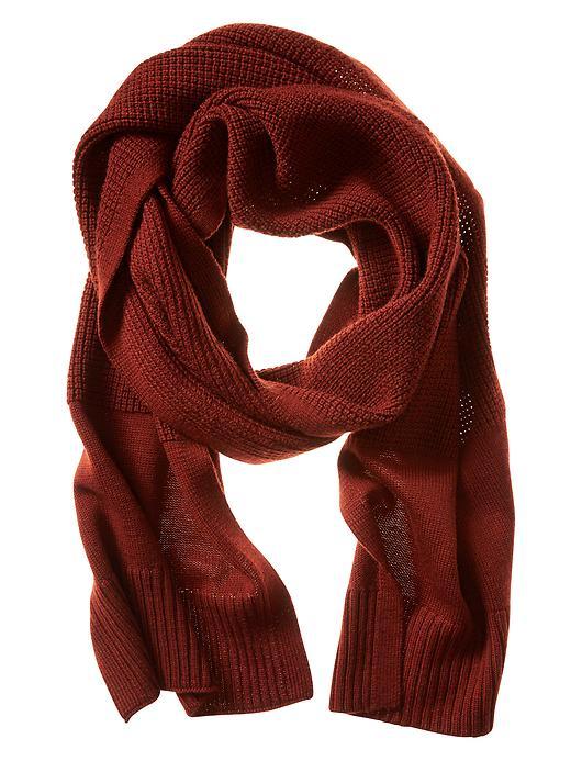 Banana Republic Mens Waffle Knit Extra Fine Merino Wool Scarf Size One Size - Rust