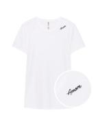 Banana Republic Womens Supima Cotton Embroidered T-shirt White Size S