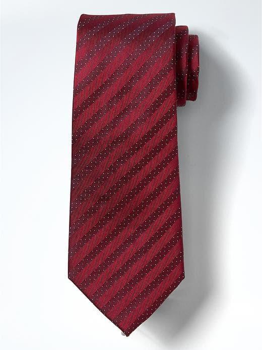 Banana Republic Dot Stripe Silk Nanotex Tie - Negroni