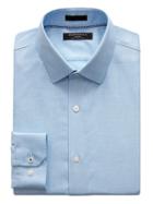 Banana Republic Mens Camden Standard-fit Non-iron Check Shirt Aqua Blue Sky Size M
