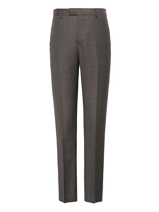 Banana Republic Mens Slim Windowpane Italian Wool Suit Pant Cabin Brown Size 29w