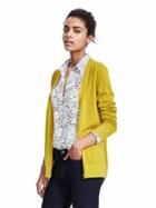 Banana Republic Womens Extra Fine Merino Wool Boyfriend Cardigan Size M - Bright Celery