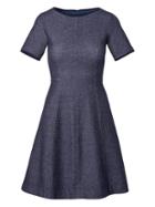 Banana Republic Womens Petite Denim Fit-and-flare Dress Dark Night Size 12
