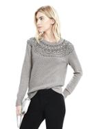 Banana Republic Fairisle Embellished Sweatshirt - Light Gray Heather