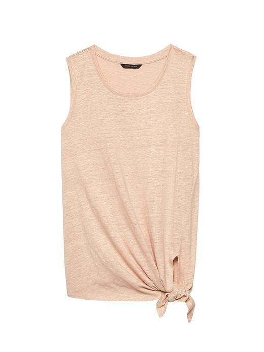 Banana Republic Womens Linen Tie-front Tank Beige Size Xl