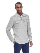 Banana Republic Mens Heritage Brushed Half Zip Pullover Size L Tall - Gray Heather