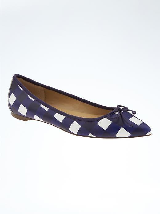 Banana Republic Pointed Toe Flat - Midnight Gingham