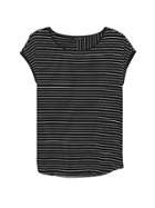 Banana Republic Womens Rounded-hem Dolman Top Shadow Stripe Size M