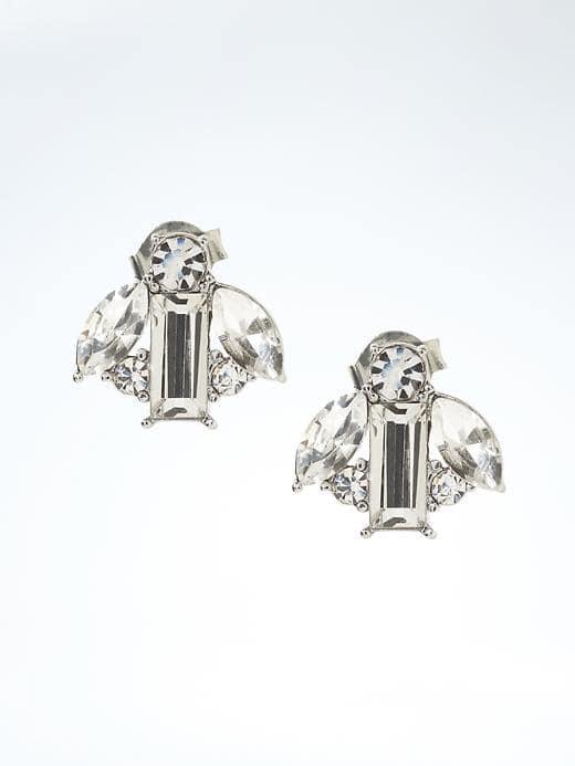 Banana Republic Delicate Crystal Earrings - Silver