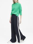 Banana Republic High-rise Wide-leg Side-stripe Pant