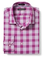 Banana Republic Mens Grant Fit Non Iron Bold Gingham Shirt - Prestine Purple