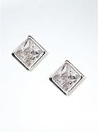 Banana Republic Delicate Mixed Shapes Square Earring - Silver
