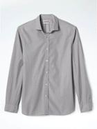 Banana Republic Mens Heritage Grant Fit Dobby Micro Stripe Shirt - Urban Gray