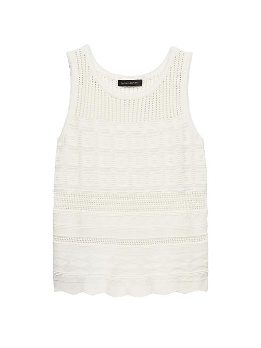 Banana Republic Womens Mixed-stitch Sweater Shell Ivory Size M