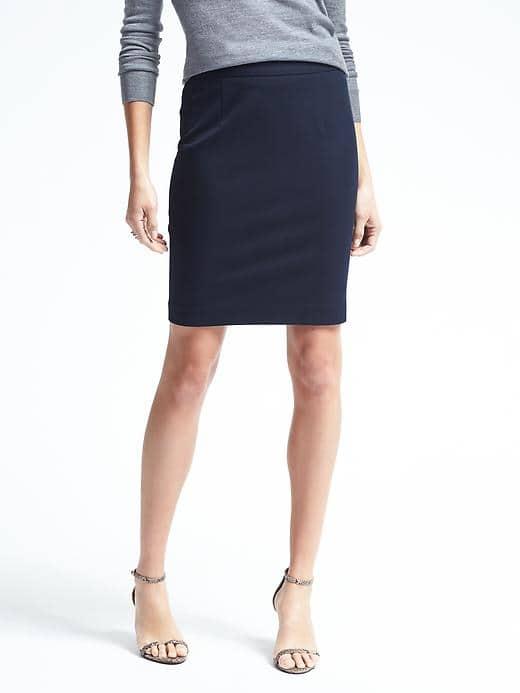 Banana Republic Womens Bi Stretch Dark Pencil Skirt - Navy