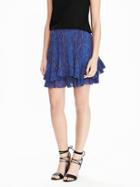 Banana Republic Womens Tiered Ruffle Mini Skirt Size 0 Petite - Blue Dusk