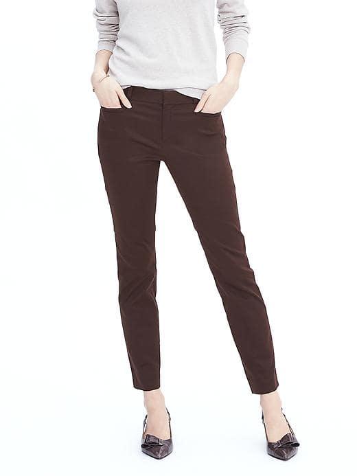 Banana Republic Womens Sloan Fit Sateen Pant - Chocolate