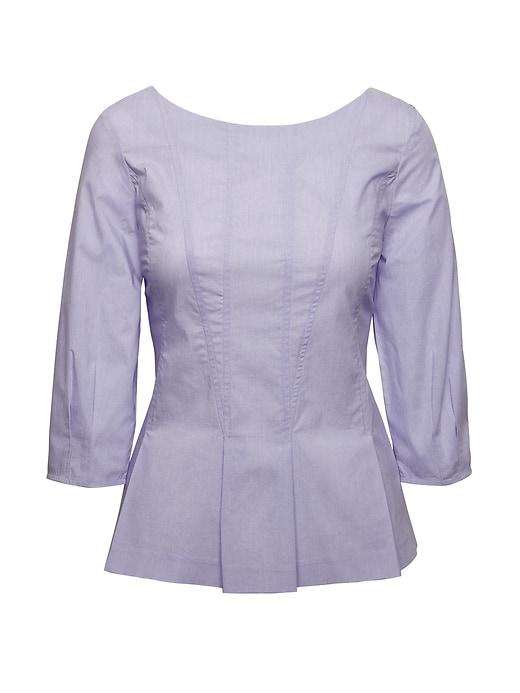 Banana Republic Womens Paneled Bubble-sleeve Super Stretch Top Deep Periwinkle Size Xs