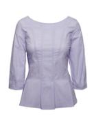 Banana Republic Womens Paneled Bubble-sleeve Super Stretch Top Deep Periwinkle Size Xs