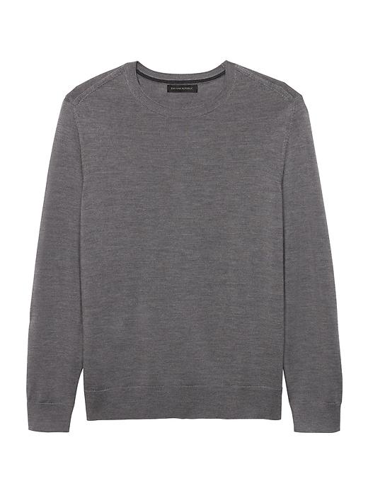 Banana Republic Mens Extra-fine Italian Merino Wool Crew-neck Sweater Harbor Gray Size Xs